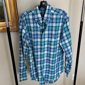 Men's Vineyard Vines Blue Plaid Flannel Shirt